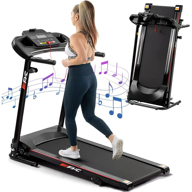 Folding Electric Exercise Treadmill, Adjustable Incline and Bluetooth for Home and Apartment, Motorized Treadmill with 12 Automatic 265 lb Weight Running Walking Jogging - Walmart.com