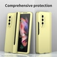 thumbnail image 6 of SaniMore for Samsung Galaxy Z Fold 3 Case, Shockproof Armor Hinge Rugged PC Folding Cover for Samsung Z Fold 3 with HD Film Screen Protector Military Grade Protection with S-Pen Stylus, Yellow, 6 of 9