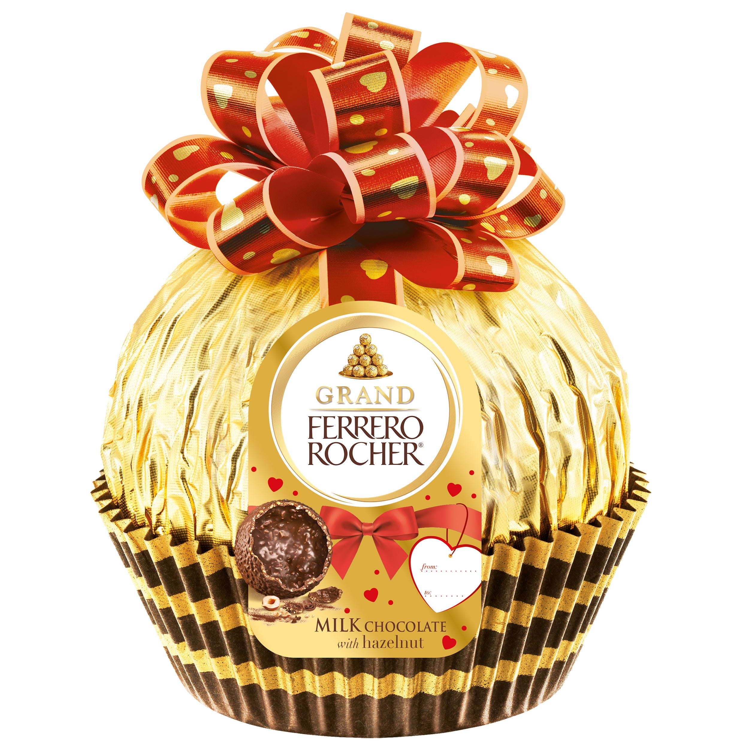 Grand Ferrero Rocher Fine Hazelnut Chocolate, Luxury Chocolate Gift for Valentine's Day, 4.4oz
