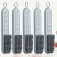 thumbnail image 4 of 5 Pcs Multipurpose Cleaning Brushes Household Clothes Washing Brushes Shoes Brushes with Long Handle for Home Travel (Grey), 4 of 7