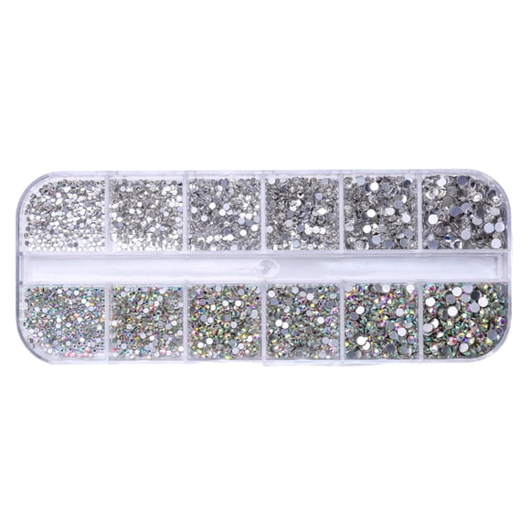 Seitruly 1 bolsa de cristal llamativo fácil de pegar diamantes de imitación para uñas artesanía DIY diferentes estilos dulce regalo para teléfono Juegos de manicura 310 Blanco AB Seitruly CE012309-12
