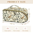 thumbnail image 4 of FORMRS Makeup Bag Travel Cosmetic Organizer for Women Fold Flat Zipper Pouch with Handle, Green Birds, 4 of 8