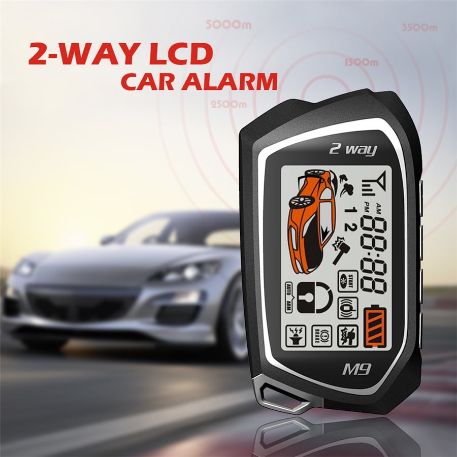 Two Way Car Alarm System Engine Start Security Keyless Entry Kit 2X LCD