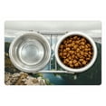 thumbnail image 1 of Landscape Pet Mat for Food and Water, River Through Mountains Norway Landscape Fjords Naeroyfjord Natural Landmarks, Non-Slip Rubber Mat for Dogs and Cats, 18" X 12", by Ambesonne, 1 of 2