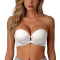 thumbnail image 3 of Mokibras Strapless Bra for Women, Wireless Front Closure Push up Padded Non Tube Jelly Bra, Invisible Strapless Bras with Detachable Shoulder Straps, 3 of 5