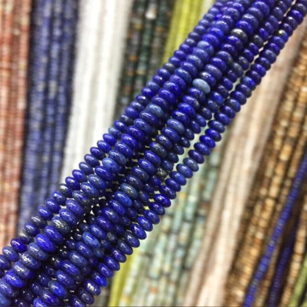 Nvzi 2 piezas de cuentas de ábaco de 2 * 4 mm, cuentas dispersas para bricolaje, cuentas separadas de color azul profundo, accesorios de joyería hechos a mano