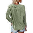 thumbnail image 2 of Yuemengxuan Women Casual Solid Color Stylish Long Sleeve Round Neck T-shirt with Pocket, 2 of 4
