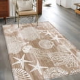 thumbnail image 2 of Brown Coastal Area Rugs 3'x5', Washable Small Throw Rugs for Living Room Bedroom, Nautical Starfish Coral Jellyfish Shell Sea Indoor Outdoor Rug Non-Slip Low Pile Carpet Runner Reversible Floor Mats, 2 of 8