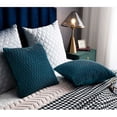 thumbnail image 5 of Fundas de cojín funda almohada Turquesa 45cmx45cm: Juego de 2 Fundas de Cojines Decorativos Cuadrados en Original Terciopelo a Rayas para Sofá de Dormitorio, 5 of 5