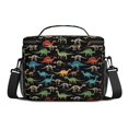 thumbnail image 3 of Dinosaur Skeleton Black Pattern Insulated Lunch Box for Women Men, Medium Leakproof Cooler Bag with Adjustable Strap, 10"x6.7"x8", 3 of 6