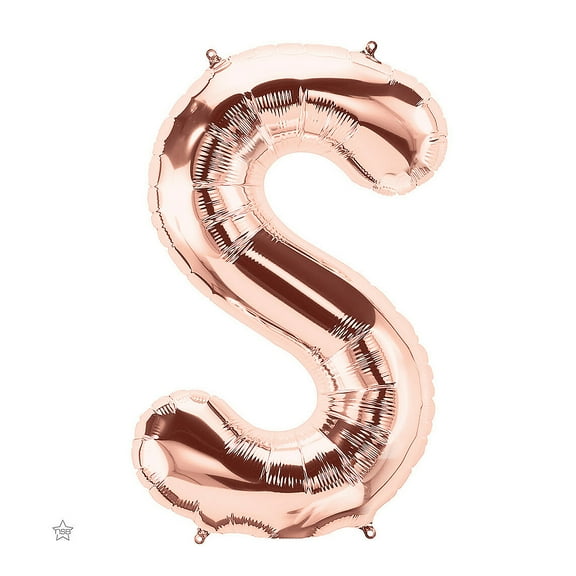 S-Shaped Rose Gold Letter 34" Mylar Balloon