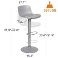 thumbnail image 4 of YOUNIKE Bar Stools Set of 2, PU Leather Bar Chairs, Swivel Sturdy Metal Base, Height Adjustable Counter Stools, Gray, 4 of 7