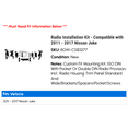 thumbnail image 2 of Radio Installation Kit - Compatible with 2011 - 2017 Nissan Juke 2012 2013 2014 2015 2016, 2 of 2