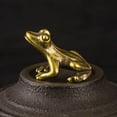 thumbnail image 5 of KDJ 1PC Mini Brass Frog Statue Ornament Copper Animals Figurines Accessories Tea Pet - for Home Decor, 5 of 8