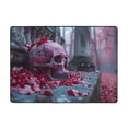 thumbnail image 7 of Area Rugs For Living Room Decor - Gothic Red Skull Cemetery Soft Anti Slip Throw Washable Rugs 5x7 For Bedroom, Indoor Carpet For Bedroom Living Room 80x58In, 7 of 7
