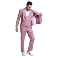 thumbnail image 2 of Men's 3pc Solid Skinny Fit Suit Set with Peak Lapel & Double Breasted Vest, 2 of 4
