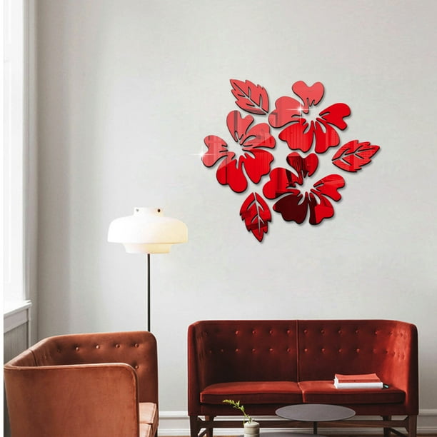 Fiudx Adhesivo de Pared Acrílico de Espejo 3D, Extraíble, para Decoración Del Hogar, Diseño Moderno Diy, Fácil de Instalar, Ligero, para Sala de Estar, Dormitorio y Armario, Tamaño 28 X 30 Cm.
