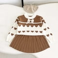 thumbnail image 6 of Agkizg Kids Girls Clothing Set Pullover 2 Piece Outfit Knit Crewneck Top Midi Skirt Casual Set, 6 of 6