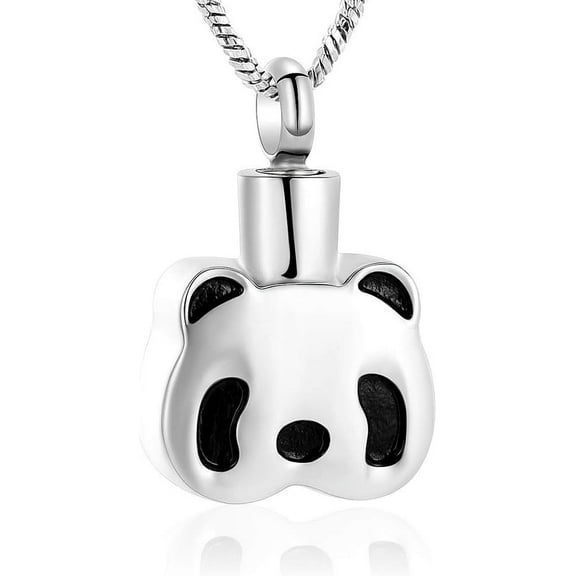 Panda Shape Cremation Jewelry Panda Urn Necklace for Ashes for Women Stainless Steel Cute Animal Urn Locket Memorial Jewelry