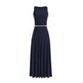 thumbnail image 1 of Conjunto de Falda Maxi de 2 Piezas para Mujer PRETTYGARDEN Azul Marino XL, 1 of 7