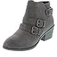 thumbnail image 3 of Forever Link Eury-4 Bottines à Talon Bas à Bout Rond avec Boucles et Fermeture Éclair pour Femmes, Marron, 6.5, 3 of 4