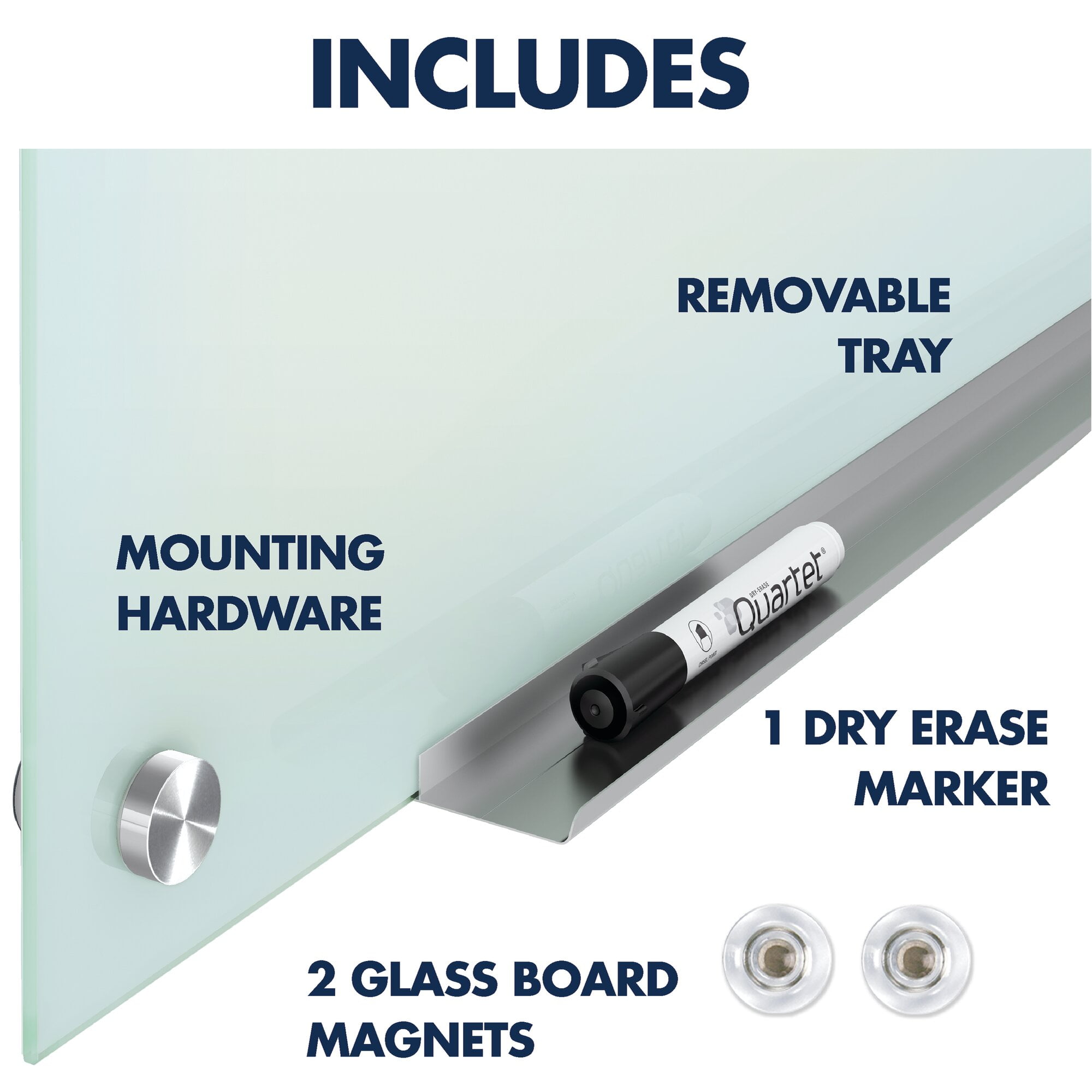 Quartet® Evoque® Magnetic Glass Dry-Erase Boards, Glass Boards