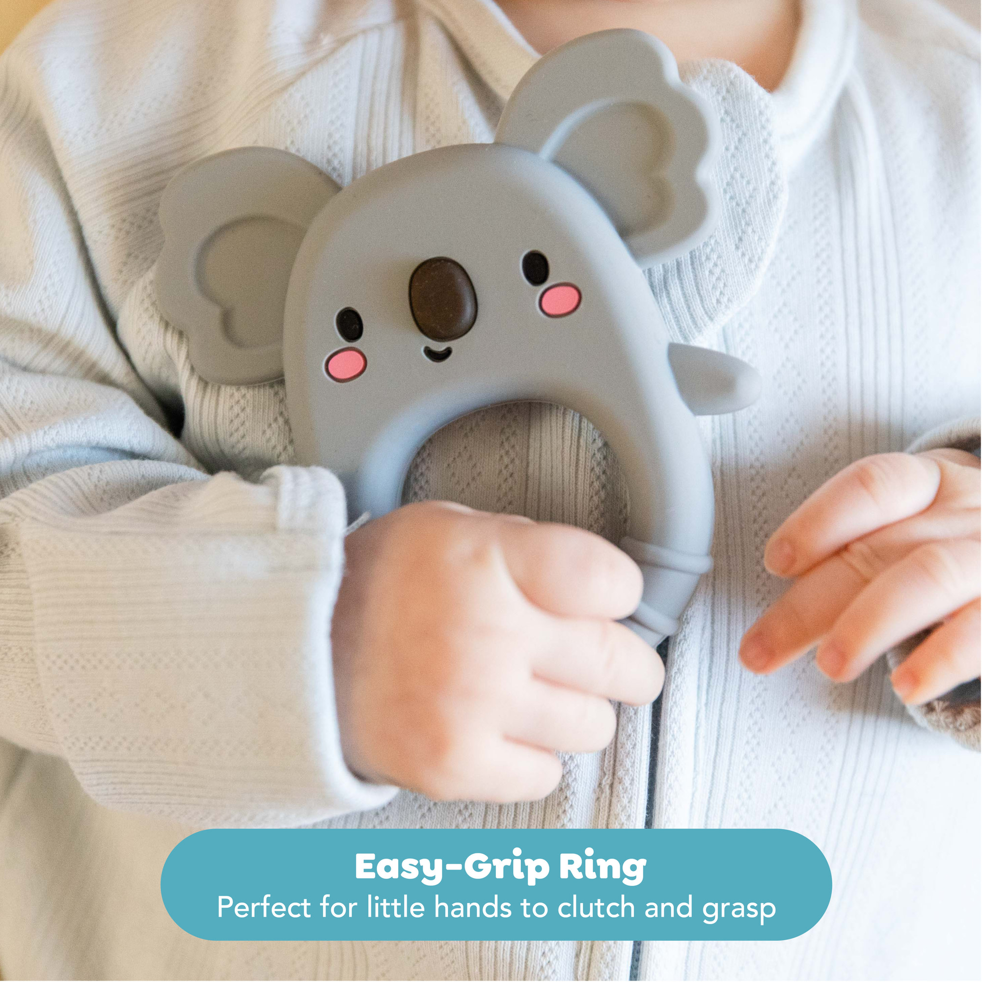 Tiger Tribe Silicone Teether Koala Soft BPA-Free Teething Relief Sensory Toy for Infants Newborns 0-18 Months