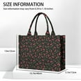 thumbnail image 3 of Large Capacity Tote Bag,Black Christmas Cherry Pattern Handbag Fashion Luxury Tote Bag,15.7"x13"x 5.1" Inches,Laptop Compatible, 3 of 6