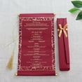 thumbnail image 4 of Tarjeta de invitación de boda personalizada con caja, blanca, roja, blanca, elegante, tarjetas de felicitación con borla de cinta de impresión personalizada, 100 unidades, 4 of 4
