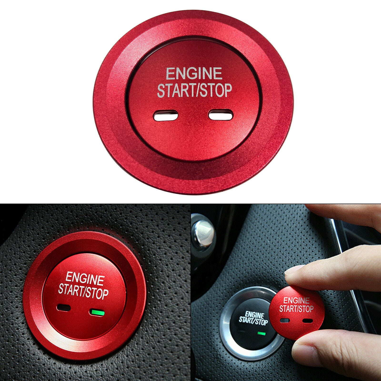Xotic Tech Red Keyless Engine Start Stop Push Button Cover with