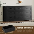thumbnail image 3 of FANRAL 9 Drawer Dresser for Bedroom,Modern Wooden Chest of Drawers,Large Dresser for closet,Black Dresser, 3 of 7