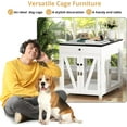 thumbnail image 6 of VOWNER Dog Crate Furniture, Wooden Dog Kennel End Table with USB Charging Station, Storage Drawer, Double Latched Door, Furniture-Style Crate Side Table for Medium Dogs Under 40 lbs Indoor Use, White, 6 of 16