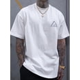 thumbnail image 1 of Camiseta creativa con estampado geométrico para hombre, informal, de manga corta y cuello redondo, ideal para verano y actividades al aire libre. Ideal para adultos, hombres, mujeres, adolescentes y j, 1 of 7