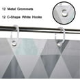 thumbnail image 3 of Nordic Triangle PEVA Shower Curtain with 12 Hooks Waterproof 2 in 1 Shower Curtain Liners 71" x 71", 3 of 3
