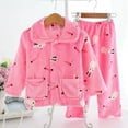 thumbnail image 1 of Pijamas de Otoño/Invierno para niñas, conjunto de 2 uds. De ropa para niños, bata infantil de franela, juegos de ropa de lana, 1 of 4