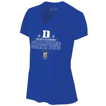Duke Locker Room - Duke Blue Devils Women's 2019 ACC Men's Basketball Conference Tournament Champions Locker Room V-Neck T-Shirt - Royal