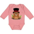 thumbnail image 3 of Inktastic Groundhog Day with Groundhog in Top Hat Boys or Girls Long Sleeve Baby Bodysuit, 3 of 5