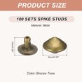 thumbnail image 2 of Uxcell Rivets à Pointes 9mm, 100 Ensembles de Rivets Carrés Rapides Décoration en Cuir pour Clous Rock Ceintures Sacs Chaussures, Ton Bronze, 2 of 6