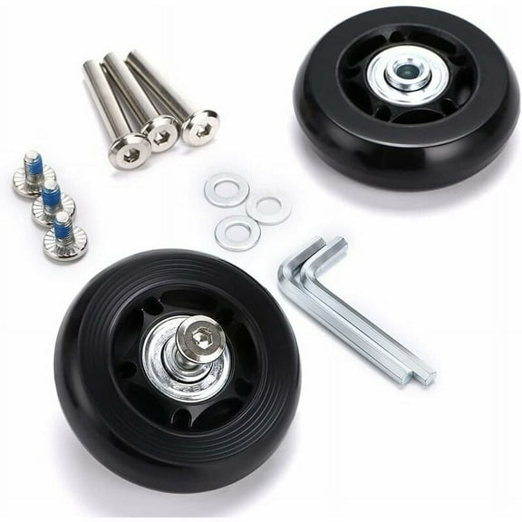 2 luggage casters replaced, luggage bearings repaired 6018mm, black