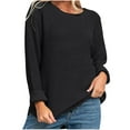 thumbnail image 2 of Qertyioot Chandails Tricotés pour Femmes, Chemise Élégante à Manches 3/4 et Col Rond pour Femmes, 2 of 6