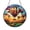 Acrylic 3.5 Inch, variant on Balloon stained style panel, colorful floating scene window hanging for home