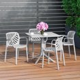 thumbnail image 3 of WestinTrends Playa 5-Piece Outdoor Square Patio Dining Table Set with Stackable Patio Dining Chairs, Gray, 3 of 15