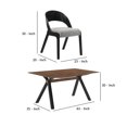 thumbnail image 5 of Benjara 5 Piece Dining Table with Sloped Curved Back Chairs, Brown and Gray, 5 of 5