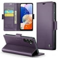 thumbnail image 1 of Feishell Wallet Case for Samsung Galaxy A34 5G, RFID Blocking Magnetic Clasp Shockproof Cover, Premium PU Leather Flip Case with Credit Card Slots Holder Kickstand for Galaxy A34 5G, Purple, 1 of 8