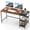 55" Brown, variant on 55" Industrial Computer Desk with Storage Shelves, Home Office Desk Study Writing Desk, Brown