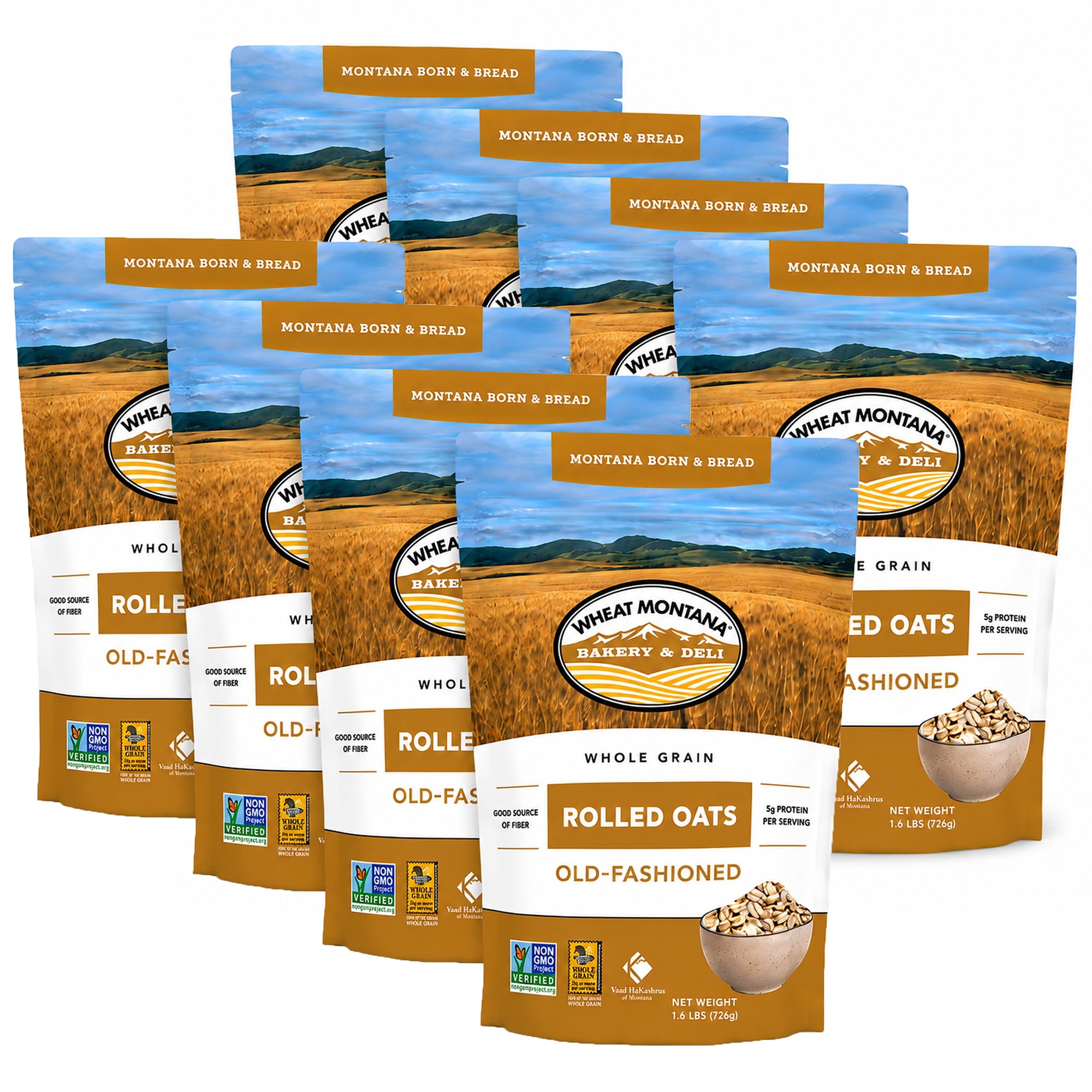 (Price/Case)Wheat Montana Thick Cut Rolled Oat Cereal 8/1.6lb, 158605