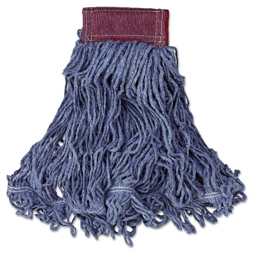 Super Stitch Blend Mop Head, Large, Cotton/synthetic, Blue, 6/carton | Bundle of 2 Cartons