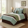thumbnail image 7 of Benjara 6 Piece King Comforter Set with Pleats and Embroidery- Green and Blue, 7 of 7