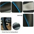 thumbnail image 5 of Schwarz und Blau Universal-Leder-Auto-Lenkradbezug, 15 Zoll, 38 cm, Lenkradbezug, rutschfest, atmungsaktiv, Auto-Zubehör für LKW, SUV, 5 of 5