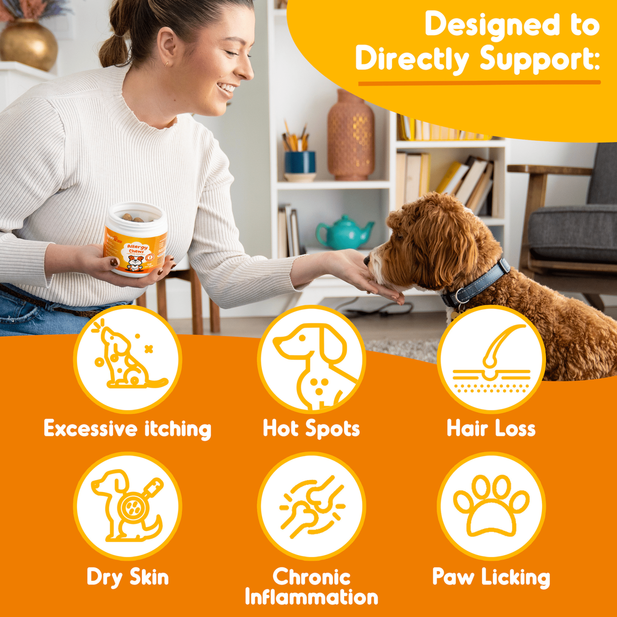 Inner Paw Allergy Chews, Itch Relief for Dogs, Vegetable Flavor, 60 Count
